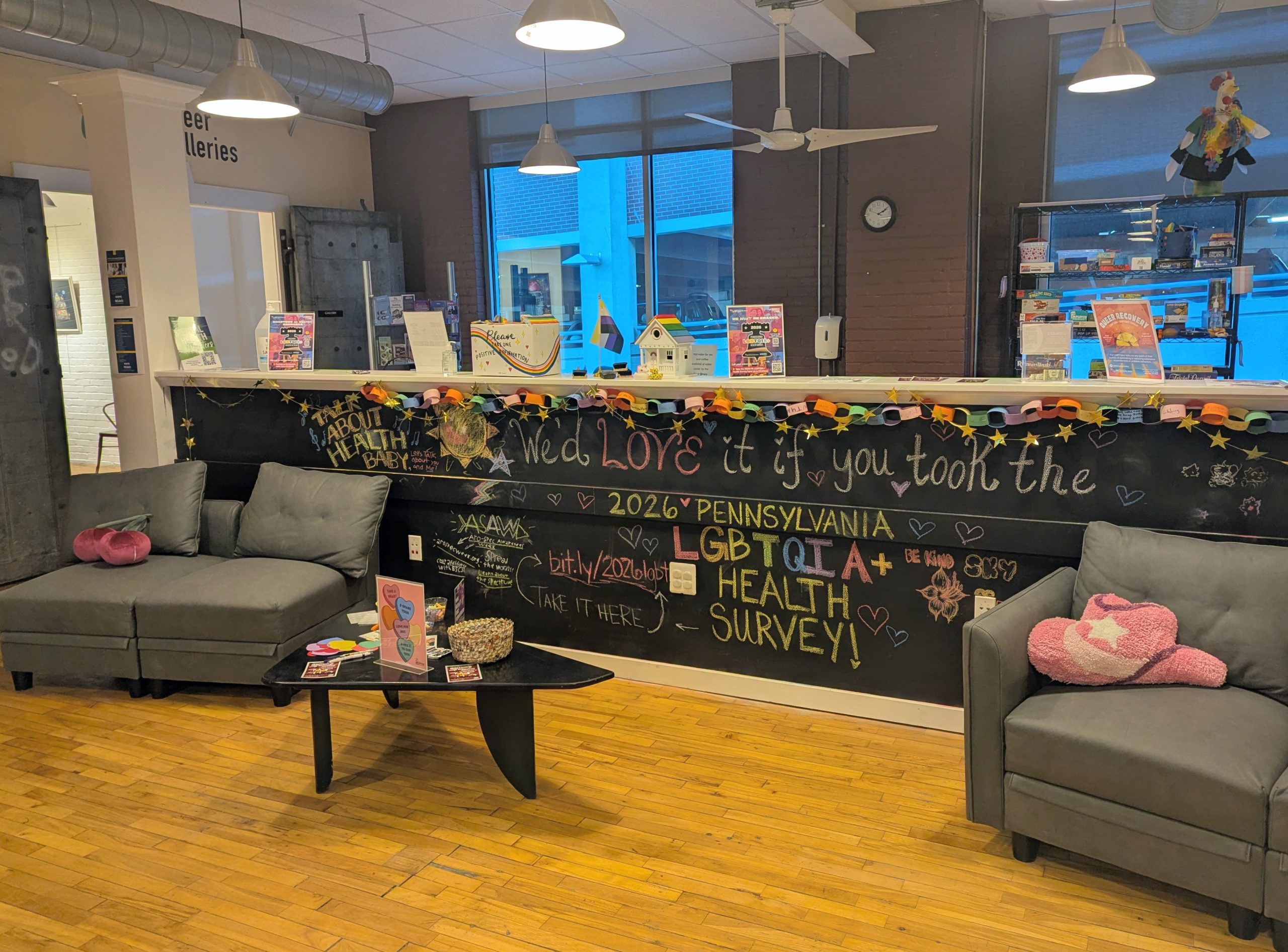 Bookcase and resources in the library section